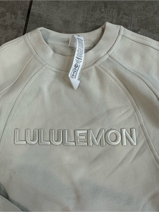 lululemon athletica Tops - lululemon athletica Cream Embossed Logo Crewneck Sweatshirt